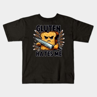 Angry Gluten Hates Me Kids T-Shirt